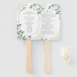 Hochzeitsprogramm für botanische Eukalyptus-Blätte Fächer