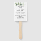 Hochzeitsprogramm für Botanische Eukalyptus-Pflanz Fächer (Rückseite)