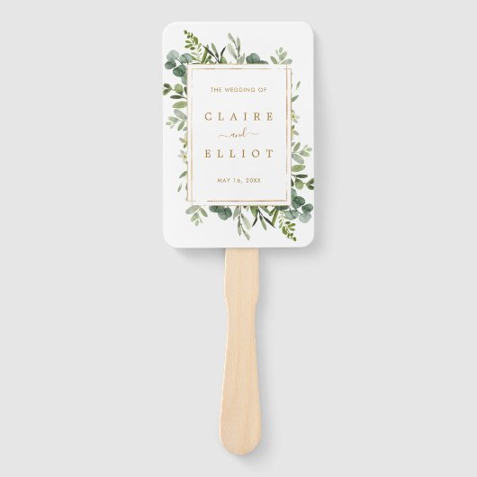 Hochzeitsprogramm für botanische Goldgräber Fächer (Vorderseite)