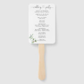 Hochzeitsprogramm für botanische Pflanzen Fächer (Rückseite)