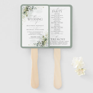 Hochzeitsprogramm für botanische Pflanzen Fächer