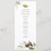 Hochzeitsprogramm für botanische Stürme Programm (Rückseite)