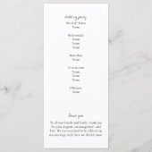 Hochzeitsprogramm für botanische Wasserfarben (Rückseite)