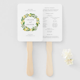 Hochzeitsprogramm für Botanische Zitronen und Grün Fächer