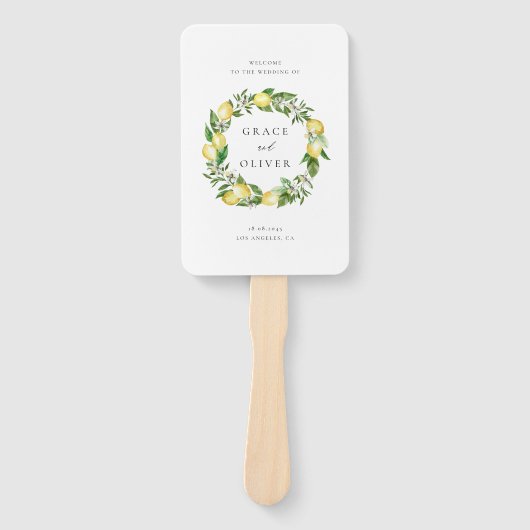 Hochzeitsprogramm für Botanische Zitronen und Grün Fächer (Vorderseite)
