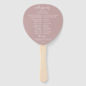 Hochzeitsprogramm für botanische Zweigniederlassun Fächer (Rückseite)