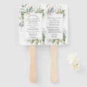 Hochzeitsprogramm für Botanisches Rosa Bläschen Fächer (Vorne und Hinten)