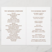 Hochzeitsprogramm für Braunwälder (Rückseite)