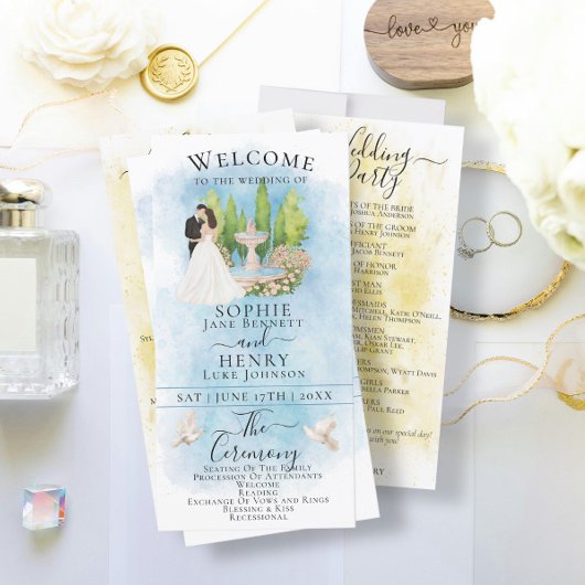 Hochzeitsprogramm für Braut und Bräutigam