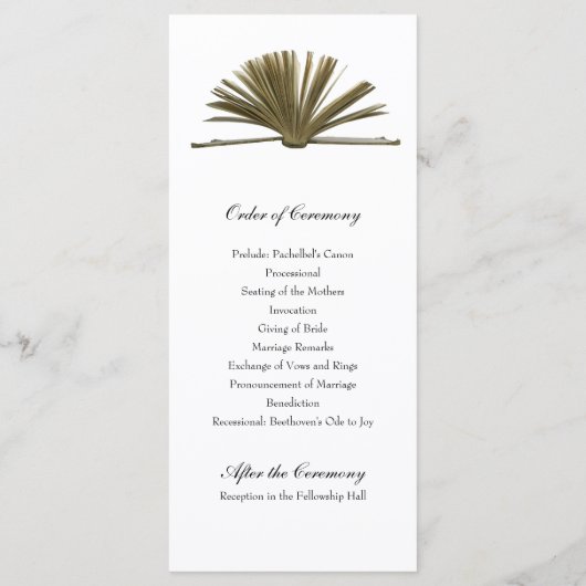 Hochzeitsprogramm für Buchliebhaber Programm (Rückseite)