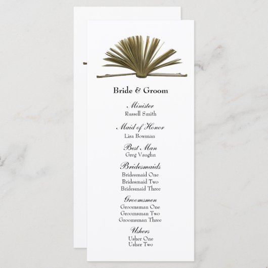 Hochzeitsprogramm für Buchliebhaber Programm (Vorne/Hinten)