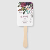 Hochzeitsprogramm für Burgund-Flora Fächer (Vorderseite)