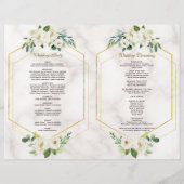 Hochzeitsprogramm für Burgund-Navy-Gold-Rahmen (Hinten)