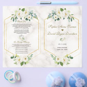 Hochzeitsprogramm für Burgund-Navy-Gold-Rahmen (Einzeln)