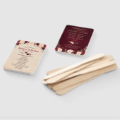 Hochzeitsprogramm für Burgunder Red Floral Rustic Fächer (Non-assembled)