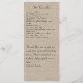 Hochzeitsprogramm für Burlap-Snowflake Programm (Rückseite)