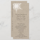 Hochzeitsprogramm für Burlap-Snowflake Programm (Vorne/Hinten)