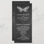 Hochzeitsprogramm für Chalkboard-Butterflies Programm (Vorne/Hinten)