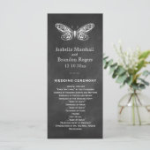 Hochzeitsprogramm für Chalkboard-Butterflies Programm (Stehend Vorderseite)