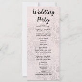 Hochzeitsprogramm für Champagnerfarbene Rose (Rückseite)