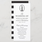 Hochzeitsprogramm für Classy Black Lighthouse Programm (Vorne/Hinten)