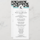 Hochzeitsprogramm für Classy Damask Programm (Vorne/Hinten)