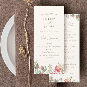 Hochzeitsprogramm für Classy Watercolor Winter Gre