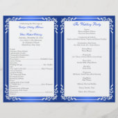 Hochzeitsprogramm für Cobalt Blue, White Floral He (Rückseite)