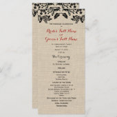 Hochzeitsprogramm für Country Garden und Burlap Programm (Vorne/Hinten)