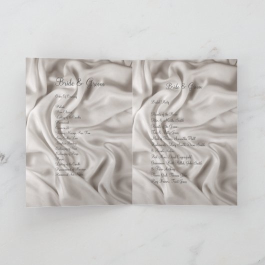Hochzeitsprogramm für Creme Wedding Set Programm (Innenseite)