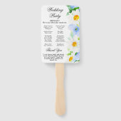 Hochzeitsprogramm für Daisies & Blue Summer Blume Fächer (Rückseite)