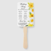 Hochzeitsprogramm für Daisies & Yellow Summer Blum Fächer (Rückseite)