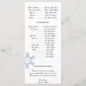 Hochzeitsprogramm für das Blaue Herz Programm (Rückseite)