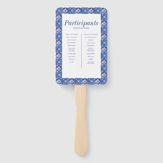 Hochzeitsprogramm für das Blaue Mittelmeer Fächer (Rückseite)