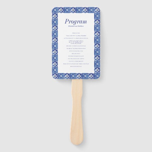 Hochzeitsprogramm für das Blaue Mittelmeer Fächer (Vorderseite)