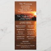 Hochzeitsprogramm für das Tropical Beach Sunset Programm (Rückseite)