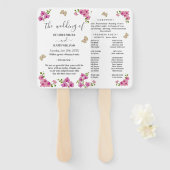 Hochzeitsprogramm für delikate Lila Orchideen Fächer (Vorne und Hinten)