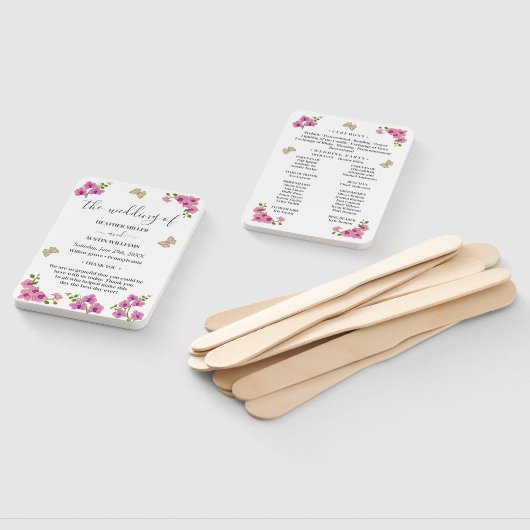 Hochzeitsprogramm für delikate Lila Orchideen Fächer (Non-assembled)