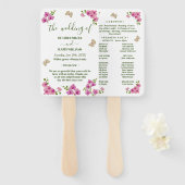 Hochzeitsprogramm für delikate Lila Orchideen Fächer (Vorne und Hinten)