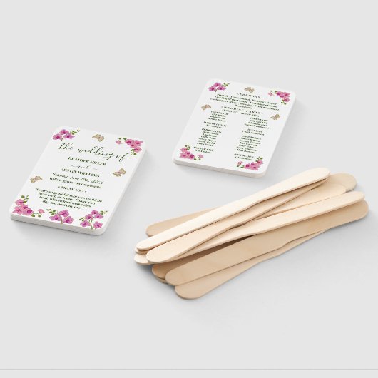 Hochzeitsprogramm für delikate Lila Orchideen Fächer (Non-assembled)