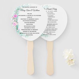 Hochzeitsprogramm für delikate Pastel-Blume Fächer