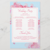 Hochzeitsprogramm für delikate Wasserfarben (Rückseite)