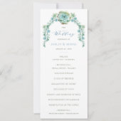 Hochzeitsprogramm für den Blumengarten Wasserfarbe Einladung (Vorderseite)