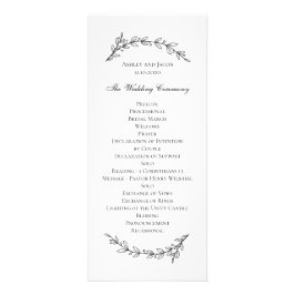 Hochzeitsprogramm für den Garten. Botanisch-schwar Werbekarte