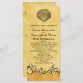 Hochzeitsprogramm für den rustikalen Muschelstrand Programm (Vorne/Hinten)