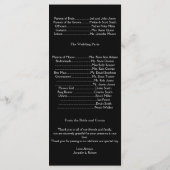 Hochzeitsprogramm für den Weingarten Mitternacht Programm (Rückseite)