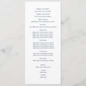 Hochzeitsprogramm für Designer-Text Programm (Rückseite)