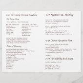 Hochzeitsprogramm für die bezauberte Blume (Rückseite)