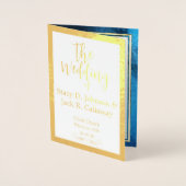 Hochzeitsprogramm für die Blaugalaxie Folienkarte (Vorderseite)