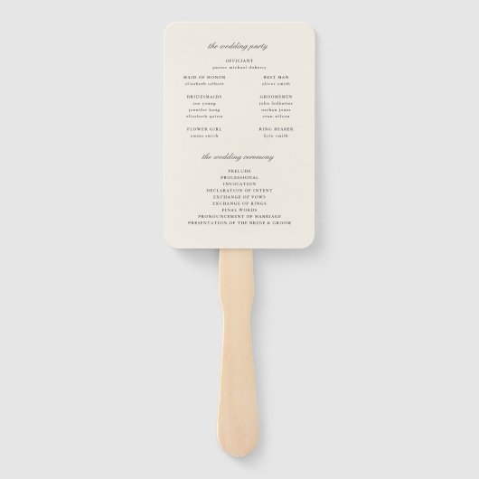 Hochzeitsprogramm für die Blumen-Erde-Tones im ele Fächer (Rückseite)